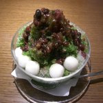 抹茶味のかき氷にチャレンジ        （by tdkit04）